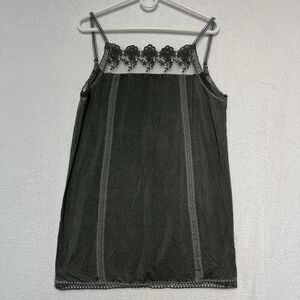 POL Faded Gray Lacey Camisole Large Tank SMD31 Grunge Southern Boutique Festival